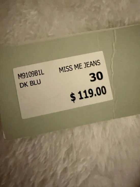 NWT Miss Me women’s Jeans Dk Blue 30x34 Mid Rise Bootcut Fleur-De-Lis Slim Fit - Picture 3 of 11